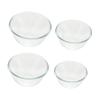 VINTORKY 4-Piece Set of Thick-Walled Clear Glass Bowls view 1