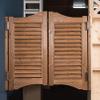 Retro Louvered Café Saloon Door with Stainless Steel Hinges, Customizable (95 × 90 cm) view 1