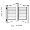 Retro Louvered Café Saloon Door with Stainless Steel Hinges, Customizable (95 × 90 cm) view 2