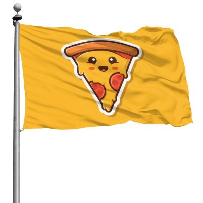 Weather-Resistant Washable Garden Flag, Sliced Pizza Pie, Funny 90 x 150 cm Pirate Flag for Bar Activities and Parties