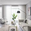 Wycian Kitchen Curtains, White Voile, 2-Pack, Solid Color, H138 x W107 cm per Panel view 1