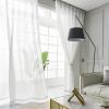Wycian Kitchen Curtains, White Voile, 2-Pack, Solid Color, H138 x W107 cm per Panel view 2