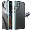Privacy Magnetic Double-Sided Tempered Glass Case for Samsung Galaxy S25/S24/S23/S22/S21, Green, S22+/S22 Plus view 1
