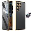 Privacy Magnetic Double-Sided Tempered-Glass Case for Samsung Galaxy S25/S24/S23/S22/S21, Gold (S21) view 1