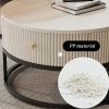 Modern Nesting Coffee Table Set of 2 with Storage Drawers, White (24 in + 18 in) view 2
