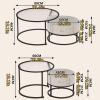 Modern Nesting Coffee Table Set of 2 with Storage Drawers, White (24 in + 18 in) view 4