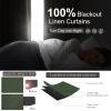 Extra-Wide Pleated Blackout Curtains, 228 cm Long, 2 Panels, Loden view 2