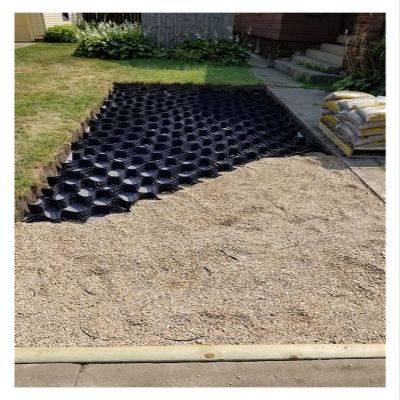 GSUNLEO Geogrid Stabilizer for Driveways, 2- and 4-Inch-High HDPE Ground Grid for Gravel and Erosion Control (3 ft x 164 ft), 3 x 9 m (10 x 30 ft), 2 in High