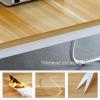 JIAOCKJIAO Conference Table, Modern Office Desk with Thick Metal Legs, White, 140 x 70 cm view 3