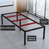 JIAOCKJIAO Conference Table, Modern Office Desk with Thick Metal Legs, White, 140 x 70 cm view 4