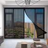 Magnetic Window Insect Screen, 150 x 134 cm, No-Drill, Self-Closing, Black view 2
