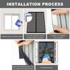 Magnetic Window Insect Screen, 150 x 134 cm, No-Drill, Self-Closing, Black view 3