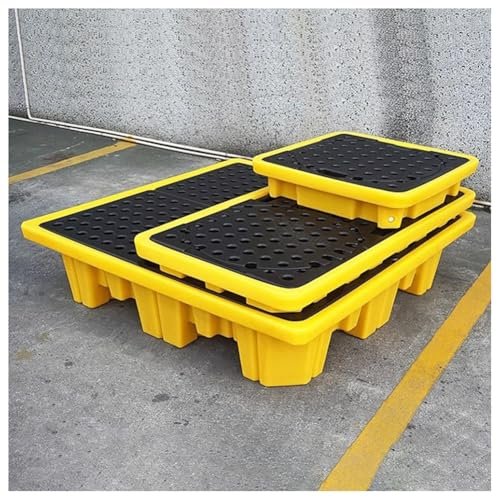Modular Spill Containment Platform, Heavy-Duty Plastic Pallet for Drums, Leakproof, 17 Sizes, 130 x 110 x 30 cm