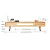 Easnuroz Modern Wall-Mounted TV Stand Cabinet with Glass Door and Wooden Legs, Wood, 140 × 20 × 24 cm view 2