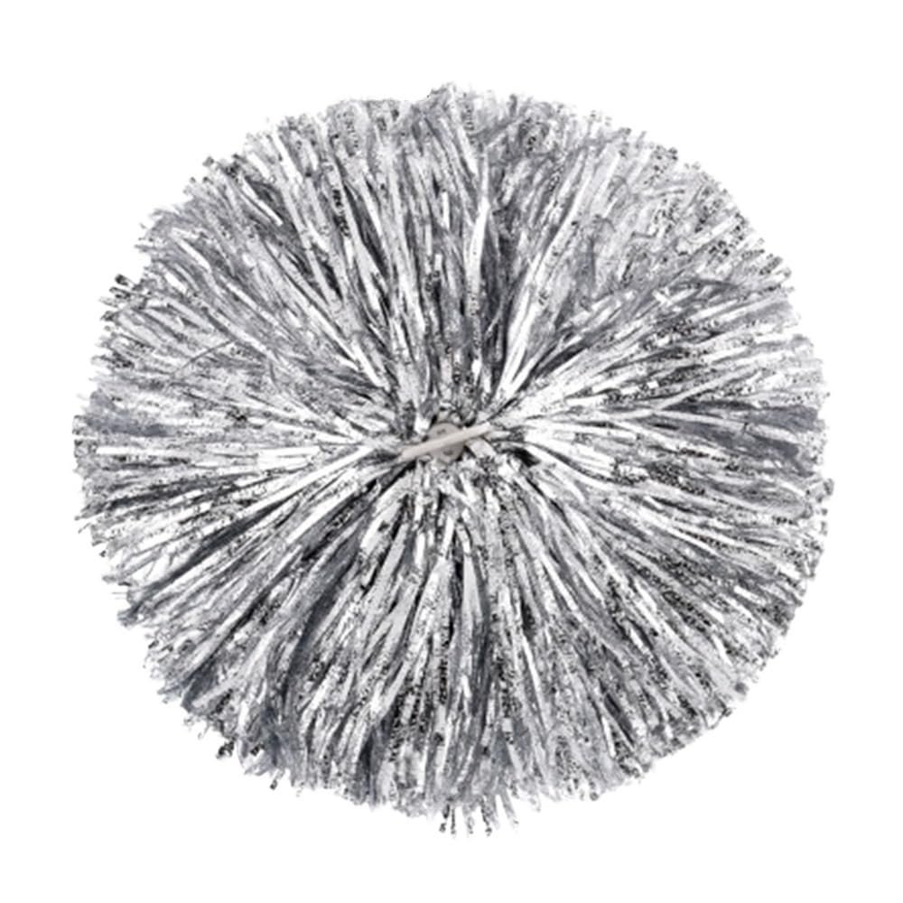 ESMENATZLS 1 x Double-Hole Handle Cheerleading Pom-Pom, Silver