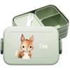 4youDesign Personalized Kids' Midi Lunch Box, Green, with Name and Squirrel Design view 1