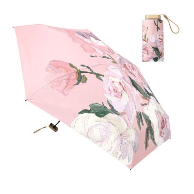 Folding Sun Umbrella, Compact, Lightweight, Floral Pattern