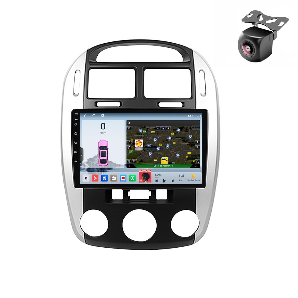 Android 14 Car Stereo for Kia Cerato 2004–2008, 9" Capacitive Touchscreen GPS, Wi‑Fi, SWC, FM/AM/RDS, Bluetooth 5.0, CarPlay/Android Auto, M800S 8-Core 8+256GB