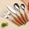Cutlery Set, 5/20/30/40-Piece, Rosewood Handle, Mirror-Polished 304 Stainless Steel, Silver, 30-Piece for 6 People / 40-Piece for 8 People view 1