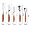 Cutlery Set, 5/20/30/40-Piece, Rosewood Handle, Mirror-Polished 304 Stainless Steel, Silver, 30-Piece for 6 People / 40-Piece for 8 People view 2