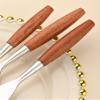 Cutlery Set, 5/20/30/40-Piece, Rosewood Handle, Mirror-Polished 304 Stainless Steel, Silver, 30-Piece for 6 People / 40-Piece for 8 People view 3