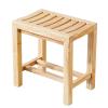 CUAJHNPX Bamboo Bathroom Stool, Non-Slip Bath Bench with Shelf, 42 x 28 x 33 cm view 1