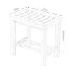 CUAJHNPX Bamboo Bathroom Stool, Non-Slip Bath Bench with Shelf, 42 x 28 x 33 cm view 2