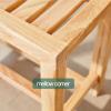CUAJHNPX Bamboo Bathroom Stool, Non-Slip Bath Bench with Shelf, 42 x 28 x 33 cm view 3