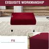 Miecoae Velvet Jacquard Ottoman Cover, Stretchable and Washable, 100 x 100 cm view 4