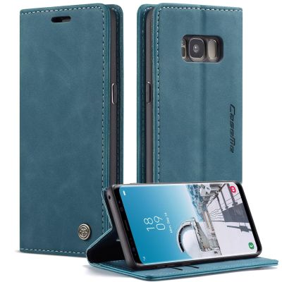Belzsxy Flip Case for Samsung Galaxy S8, Blue-Green