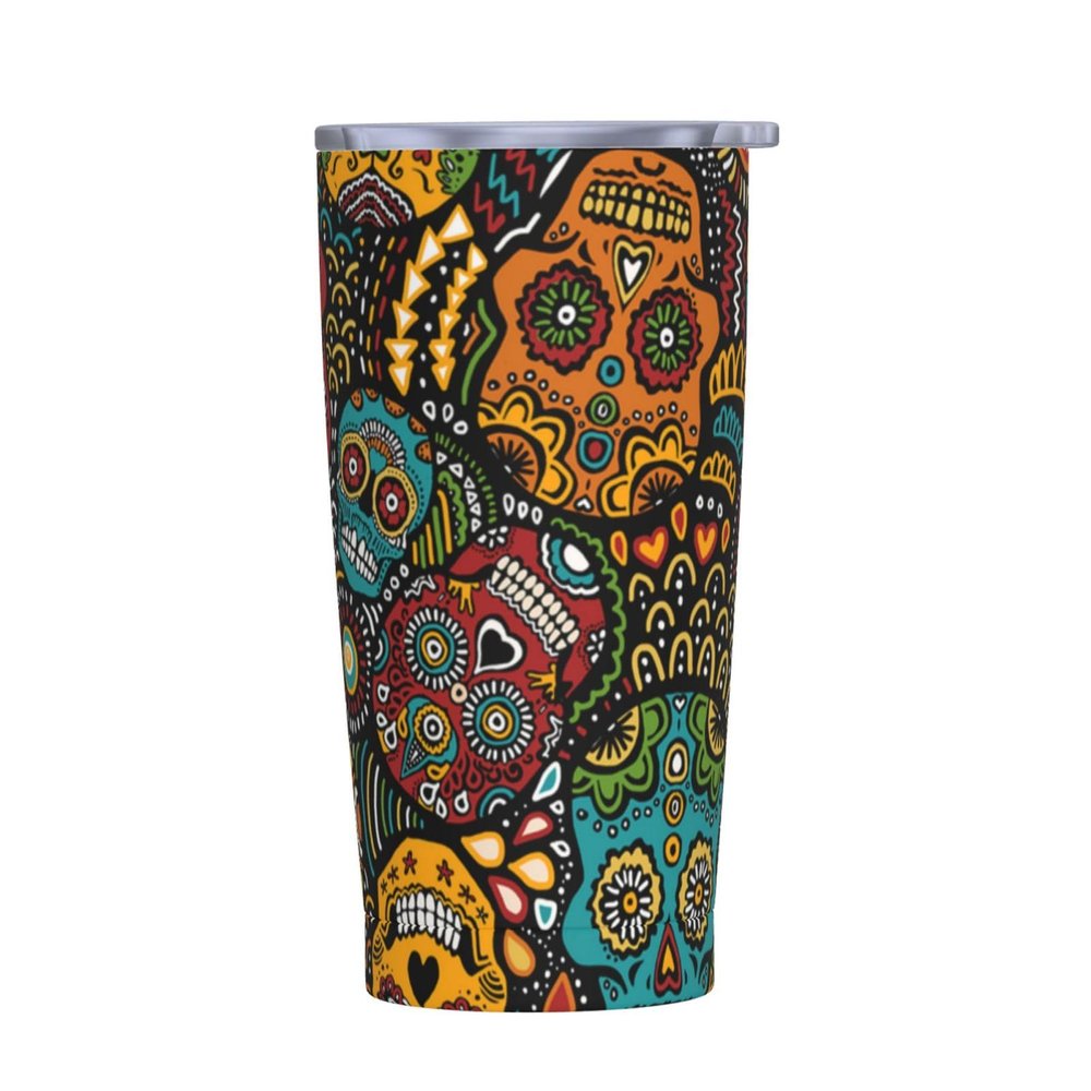 WSHFFILO Printed Stainless Steel Skull Tumbler for Cars
