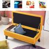 LZDRETUQ Home Multifunctional Storage Bench, Cotton-Linen Upholstered Ottoman, 100 x 45 x 40 cm view 3