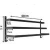 Anwicar 60 cm Wall-Mounted Towel Rack with Hooks, Matte Black view 3