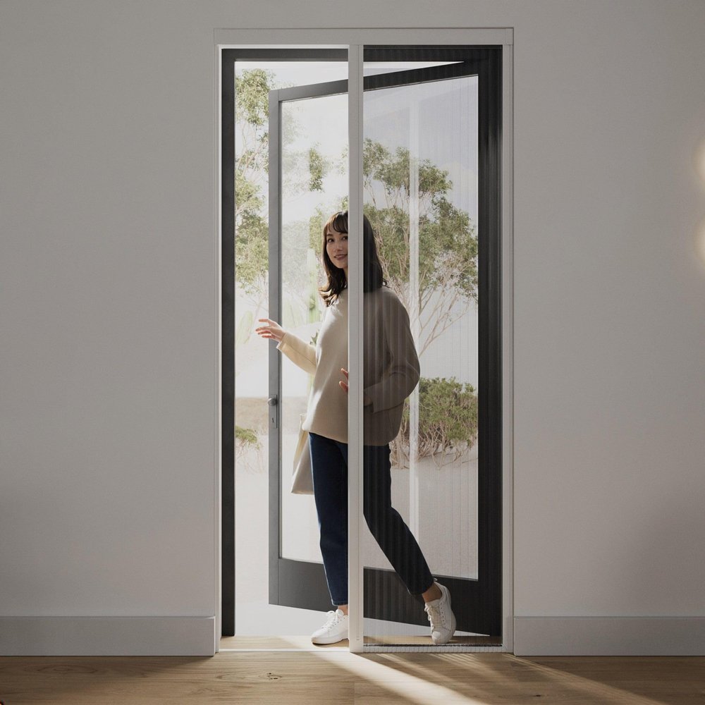 Cocoon Pleated Insect Screen Door 96 x 218 cm, White Frame