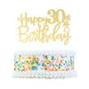 CAPASTEC 30th Birthday Cake Decoration, Gold, 1 pc., Glitter Cardboard view 1