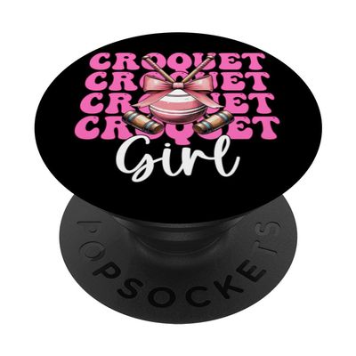 Croquet Girl Player Mom Mother's Day Coquette Bow PopSockets Adhesive PopGrip