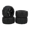 RC Rubber Replacement Tires for Traxxas Maxx and Arrma Kraton, 1/8 and 1/10 Scale, 4-Piece Set, Black view 1