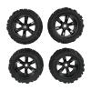 RC Rubber Replacement Tires for Traxxas Maxx and Arrma Kraton, 1/8 and 1/10 Scale, 4-Piece Set, Black view 2