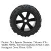 RC Rubber Replacement Tires for Traxxas Maxx and Arrma Kraton, 1/8 and 1/10 Scale, 4-Piece Set, Black view 4