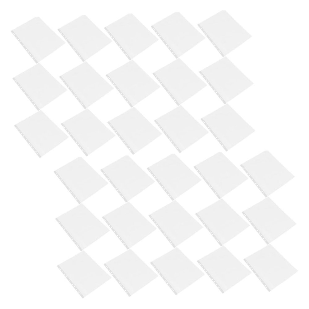 11-Hole A4 Binder Sleeves, Transparent, 100 PP Clear Sleeves