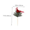 POPETPOP 3-Piece Red Cardinal Bird Christmas Tree Ornaments on Sticks view 2
