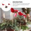 POPETPOP 3-Piece Red Cardinal Bird Christmas Tree Ornaments on Sticks view 3