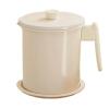 Vnook Iron Oil Filter Pot, 1.7 L Oil Strainer Container with Lid, White view 1