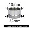 Stainless Steel Faucet Adapter M22 to M20, M18 and 1/2-Inch Threads, Style 3, 1 PC view 2