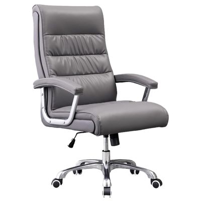 METTEOR Office Chair, Genuine Leather Swivel Chair, Ergonomic Computer Chair, Home Office Desk Chair with Height Adjustment and 120° Reclining Backrest, Black, One Size