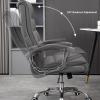 METTEOR Office Chair, Genuine Leather Swivel Chair, Ergonomic Computer Chair, Home Office Desk Chair with Height Adjustment and 120° Reclining Backrest, Black, One Size view 3