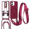 FERLAN Crossbody Phone Case with Detachable Lanyard for iPhone 12 mini, Red view 1
