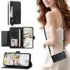SEHEYA Phone Case for Samsung Galaxy A23 5G, Vintage PU Leather Crossbody Wallet Case with Zipper, Detachable Strap, Black view 1