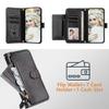 SEHEYA Phone Case for Samsung Galaxy A23 5G, Vintage PU Leather Crossbody Wallet Case with Zipper, Detachable Strap, Black view 3