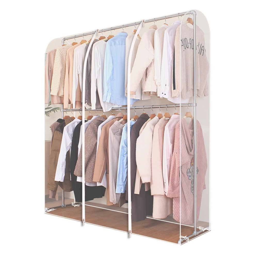 LUNAIZHUO Clothing Rack Cover, Clear, 160 x 50 x 180 cm